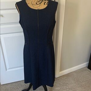 Elegant Navy Blue Sleeveless Dress